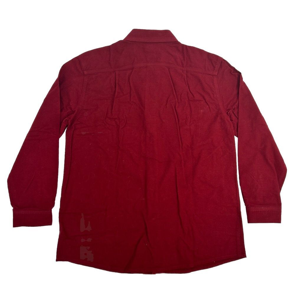 Ducks Unlimited Shirt Men's L Burgundy Long Sleeve Button Up‎ Chamois Flannel - Picture 5 of 9